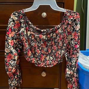 Dynamite Ruched Floral Top